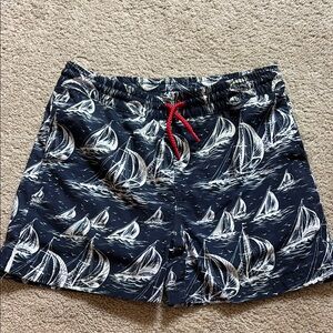 The Beaufort Bonnet Company Kids Swim Trunks - Navy and Red